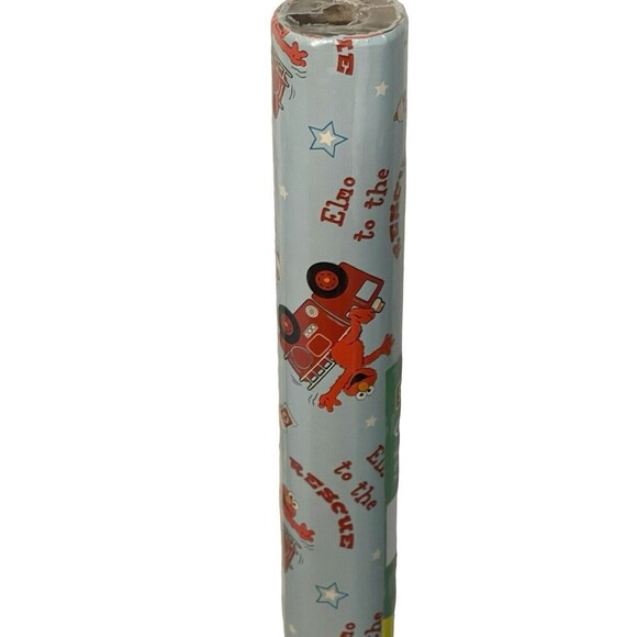 Sesame Street Elmo Wrapping Paper Gift Wrap Roll Fire Engine 12.5 Sq Ft 2007 New - Picture 16 of 16